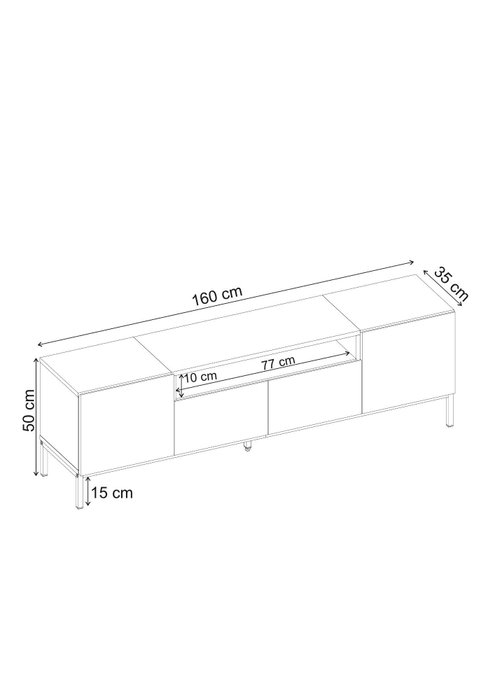 Nordure Rivoli Soporte para TV Milano Walnut y Negro Nordure Rivoli Soporte para TV Milano Walnut y Negro